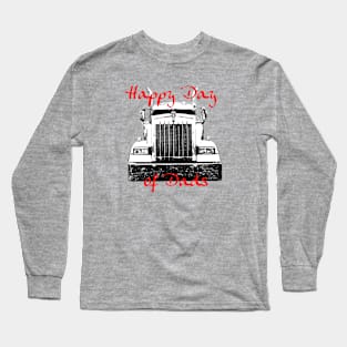 Father's Day classic American semi truck Day of Dads Long Sleeve T-Shirt